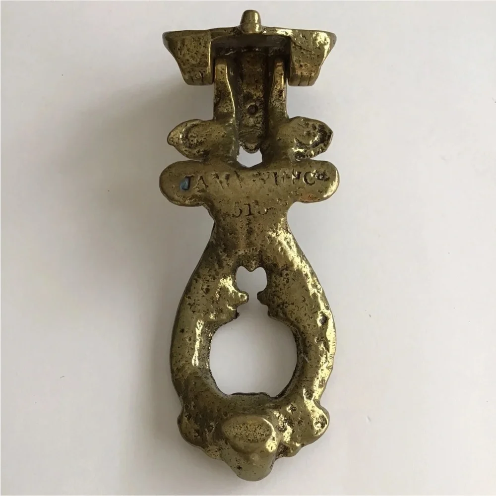 Brass Door Knocker 8 1/2” Byzantine Style Burnished Scroll Ornate Heavy Vintage - Picture 10 of 12